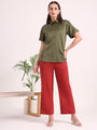 Women's Short Sleeve European Satin Shirt