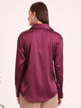 Women's European Satin Spread Collar Shirt