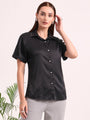 Women's Short Sleeve European Satin Shirt