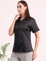Women's Short Sleeve European Satin Shirt
