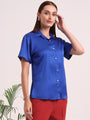 Women's Short Sleeve European Satin Shirt