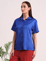 Women's Short Sleeve European Satin Shirt