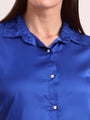 Women's Short Sleeve European Satin Shirt