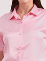 Women's Short Sleeve European Satin Shirt