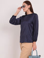 Women's European Satin Bishop Sleeves Top