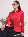 Tailored Fit European Satin Shirt With Pleated Placket