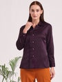 Tailored Fit European Satin Shirt With Pleated Placket