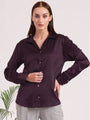 Women's European Satin Spread Collar Shirt