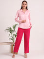 Women's European Satin Spread Collar Shirt