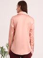 Women's European Satin Spread Collar Shirt