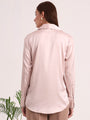 Women's European Satin Spread Collar Shirt