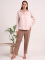 Women's European Satin Spread Collar Shirt