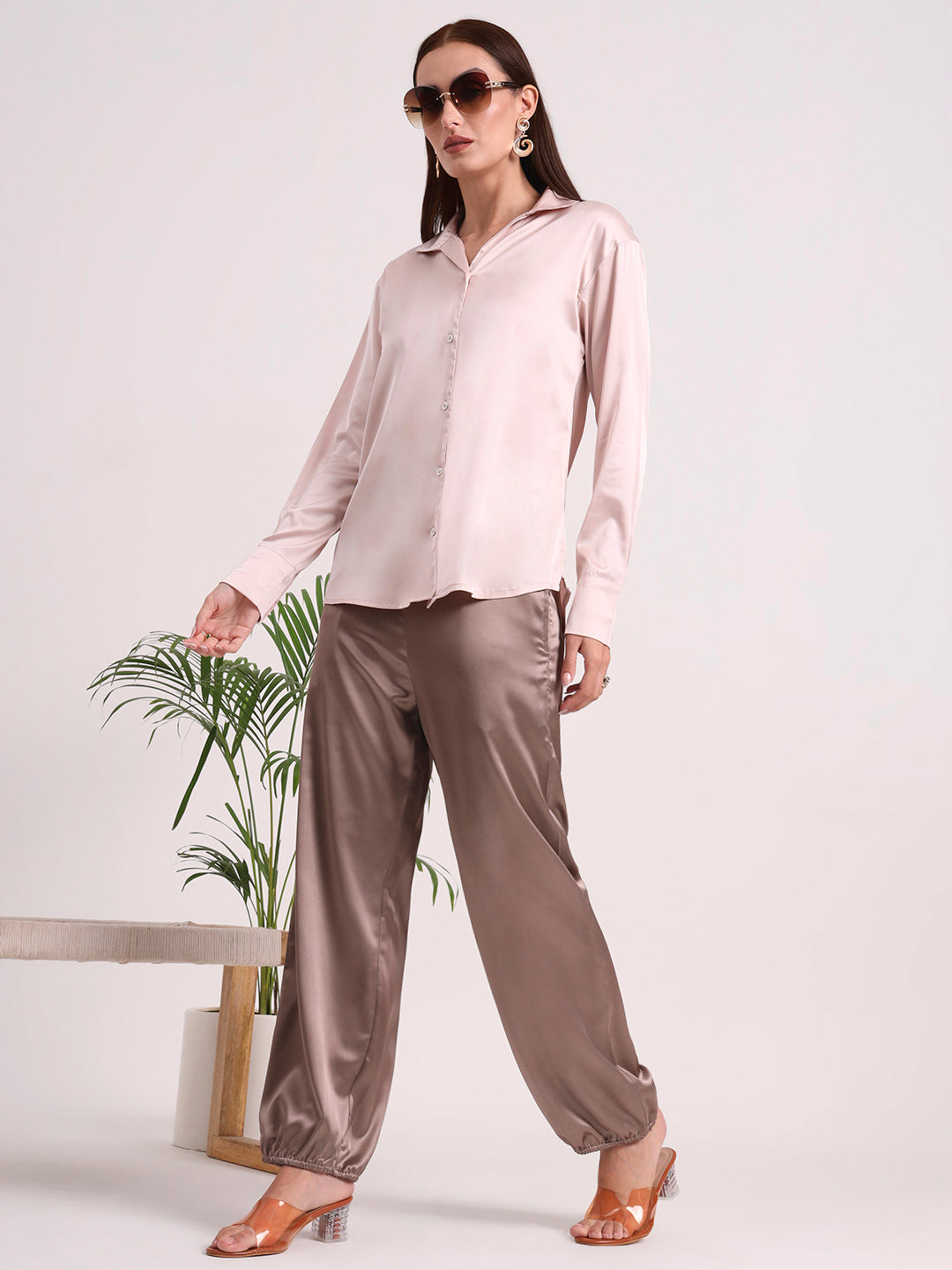 Women's European Satin Loose Fit Trouser