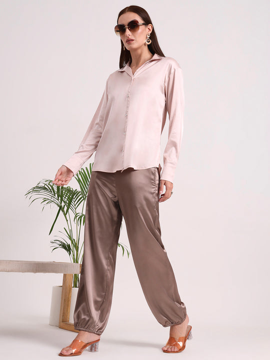 Women's European Satin Loose Fit Trouser