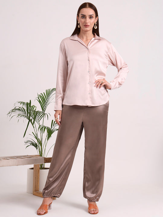 Women's European Satin Loose Fit Trouser
