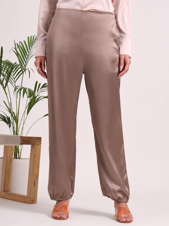 Women's European Satin Loose Fit Trouser