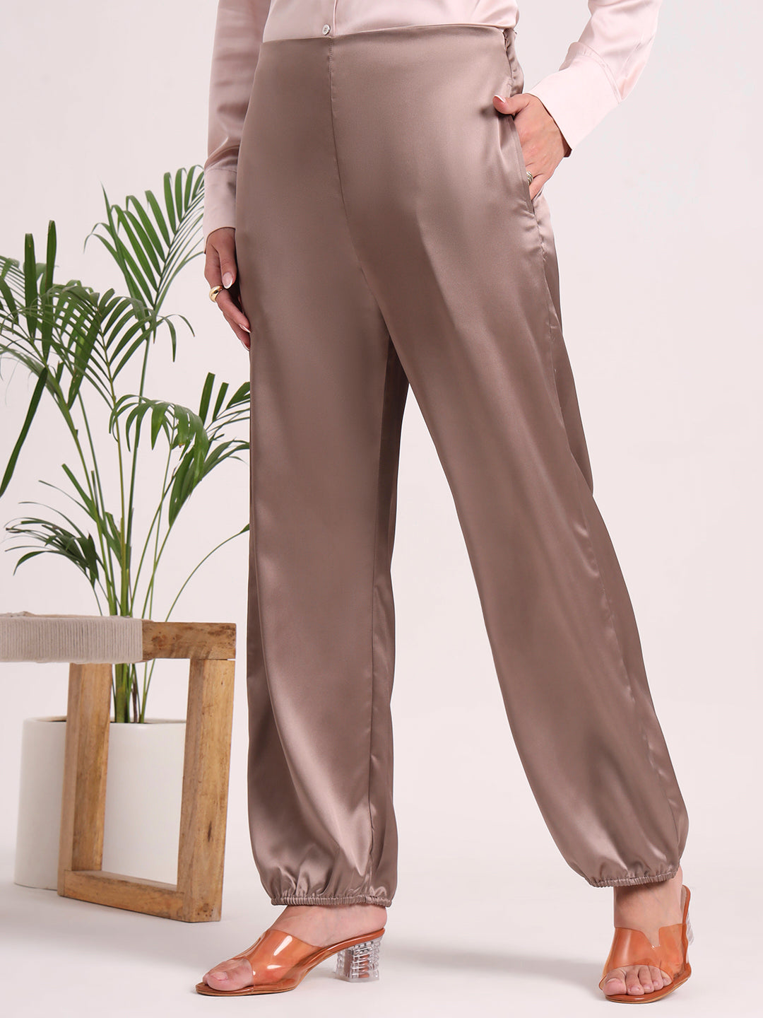 Women's European Satin Loose Fit Trouser