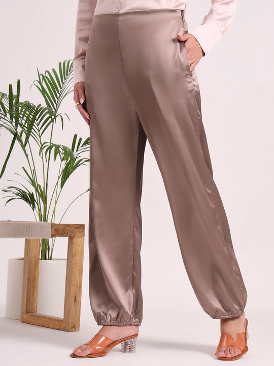 Women's European Satin Loose Fit Trouser