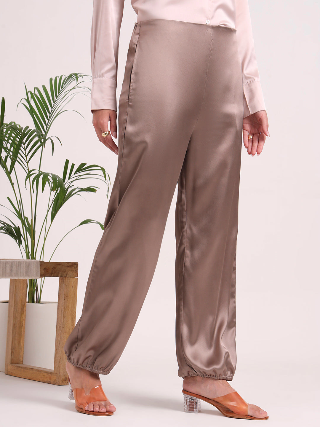 Women's European Satin Loose Fit Trouser