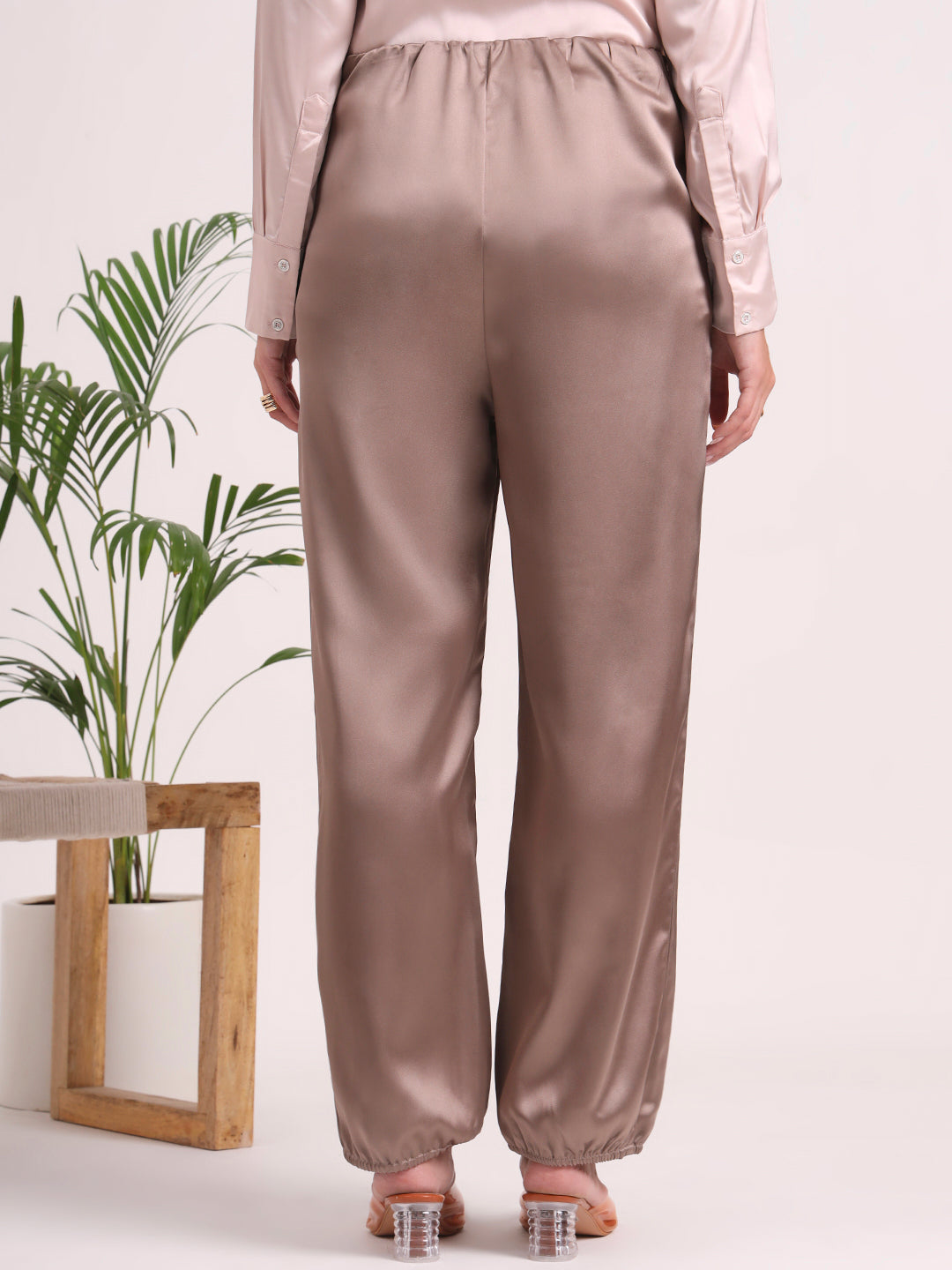 Women's European Satin Loose Fit Trouser