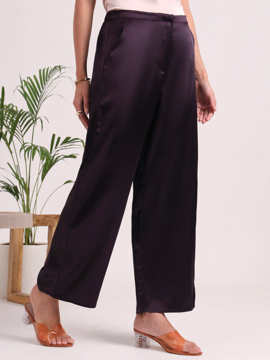 Women's European Satin Loose Fit Trouser