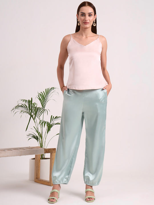 Women's European Satin Loose Fit Trouser