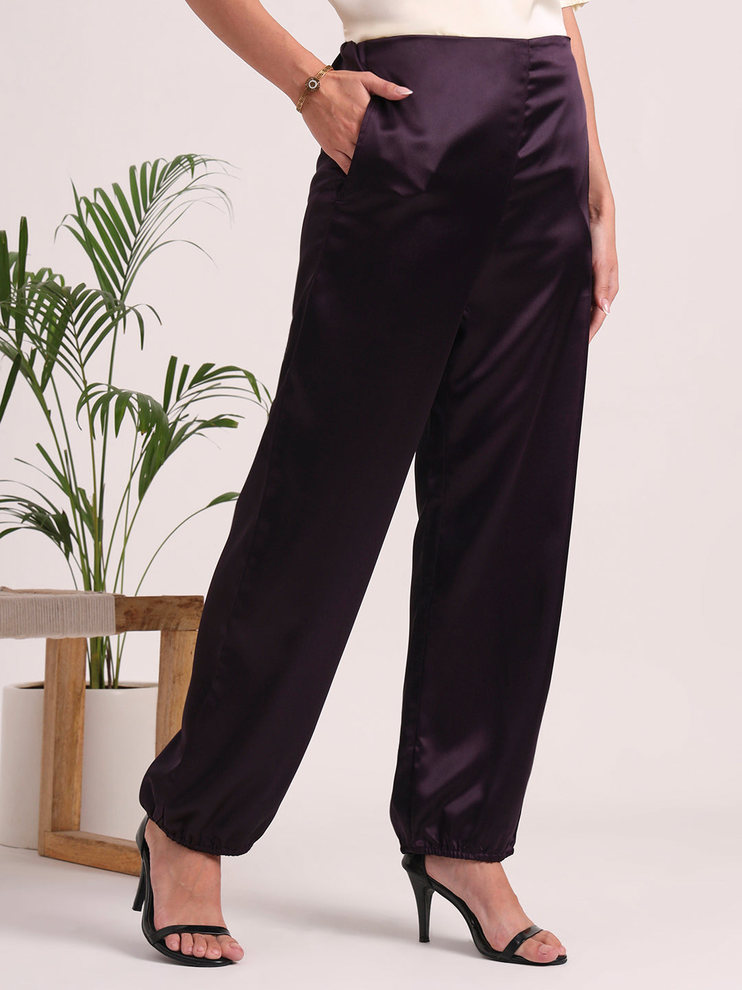 Women's European Satin Loose Fit Trouser