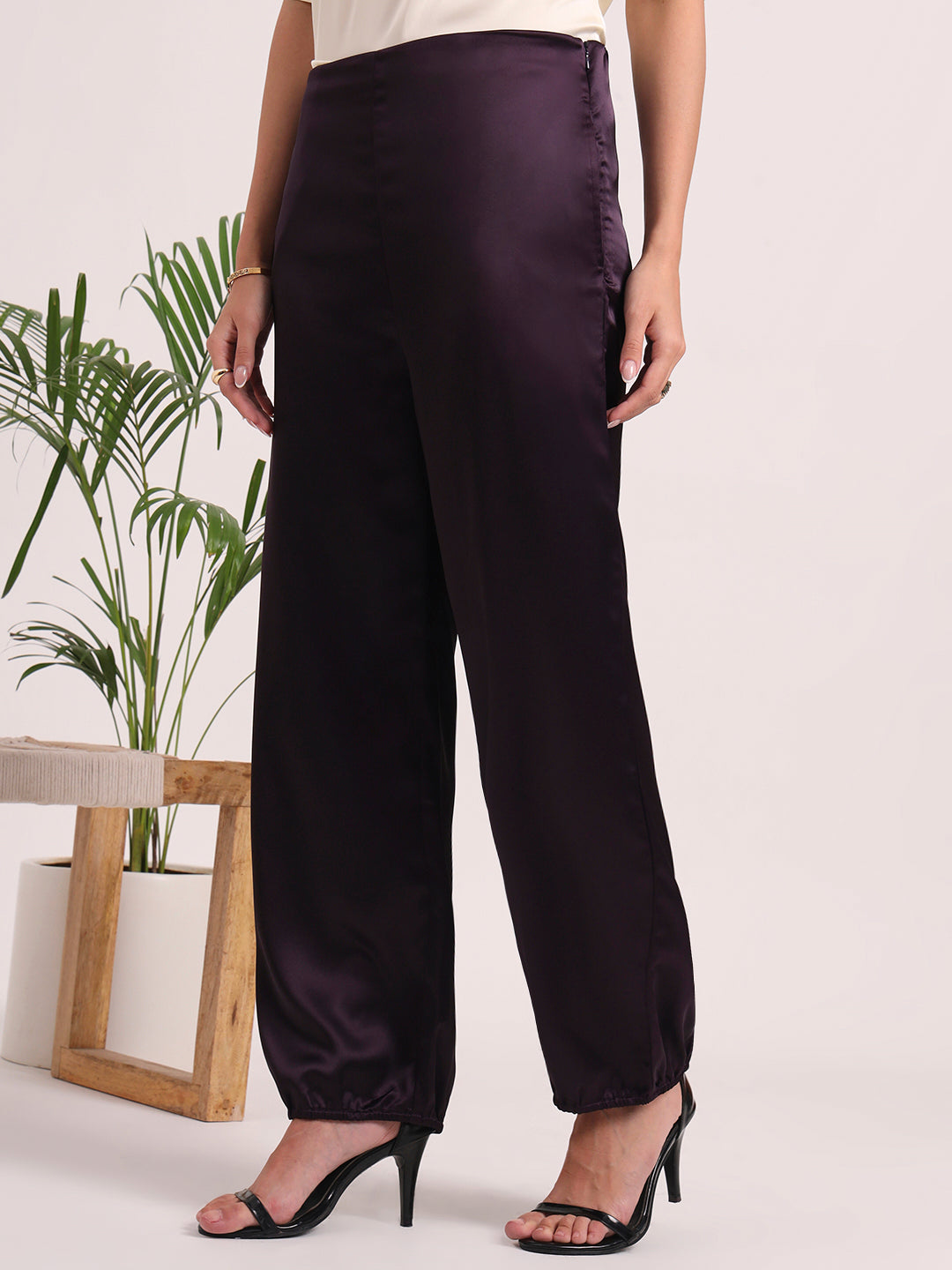 Women's European Satin Loose Fit Trouser