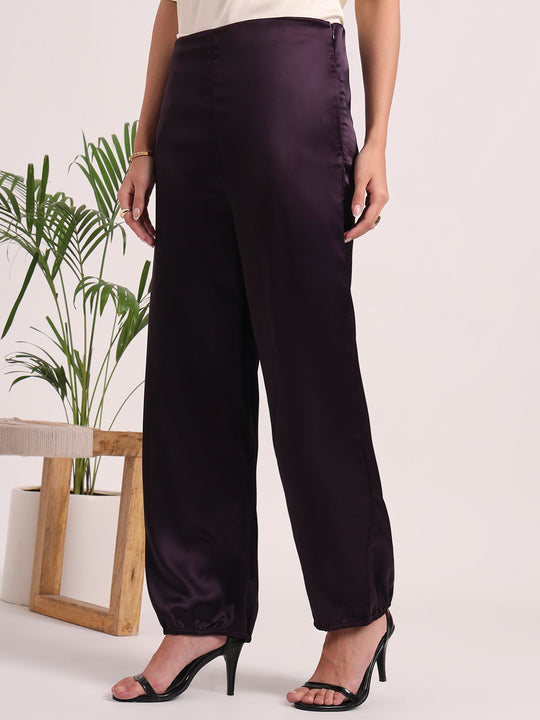 Women's European Satin Loose Fit Trouser