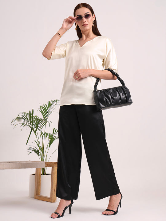 Women's European Satin Loose Fit Trouser
