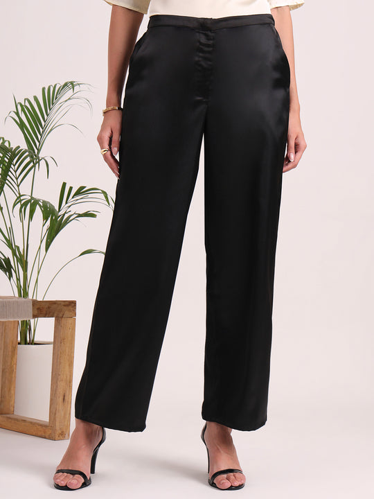Women's European Satin Loose Fit Trouser