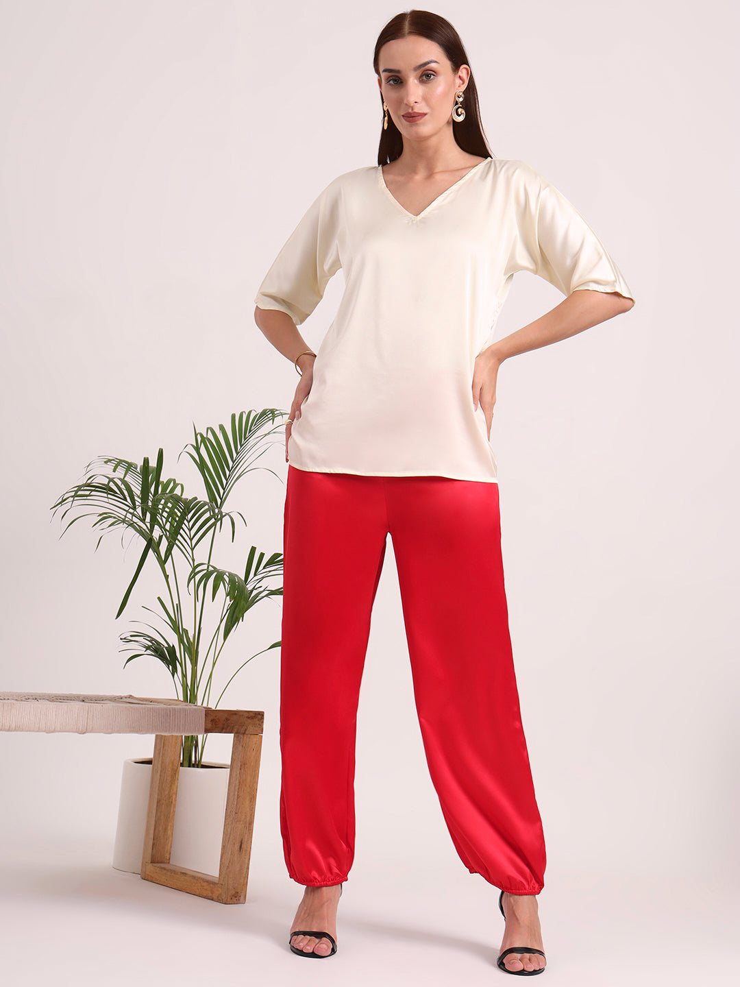 Women's European Satin Loose Fit Trouser