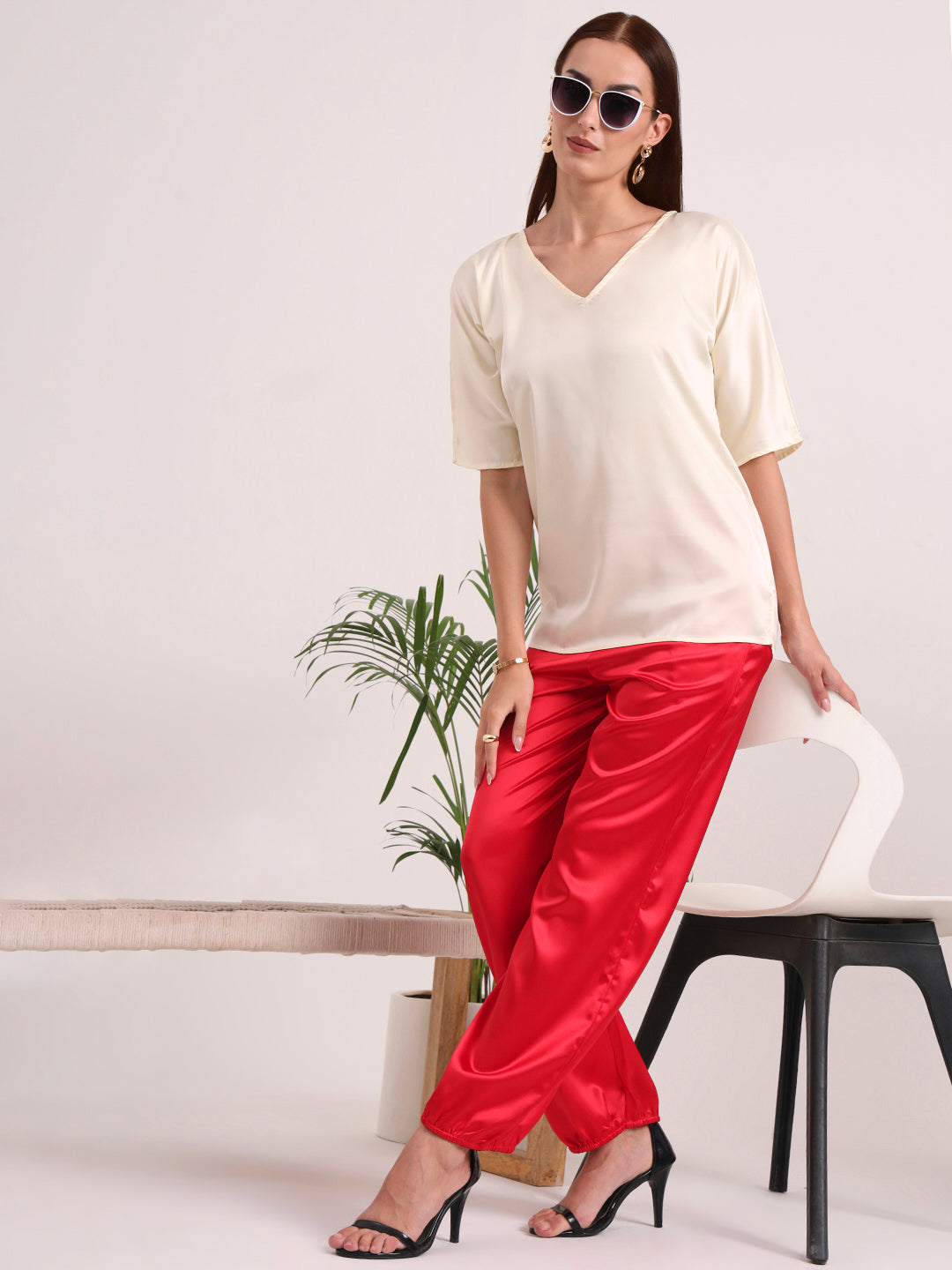 Women's European Satin Loose Fit Trouser