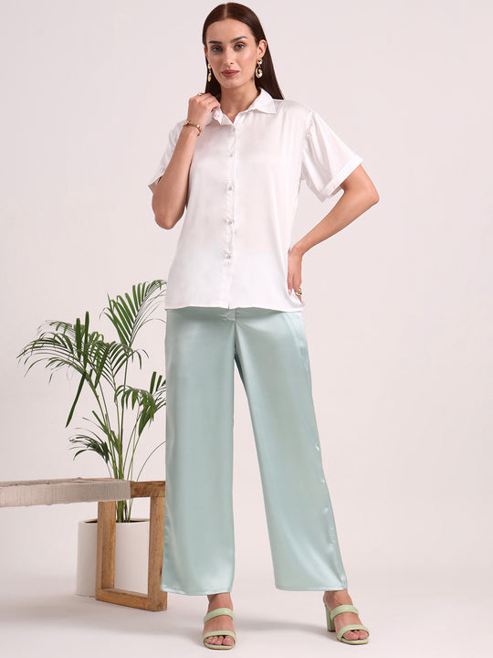 Women's European Satin Loose Fit Trouser