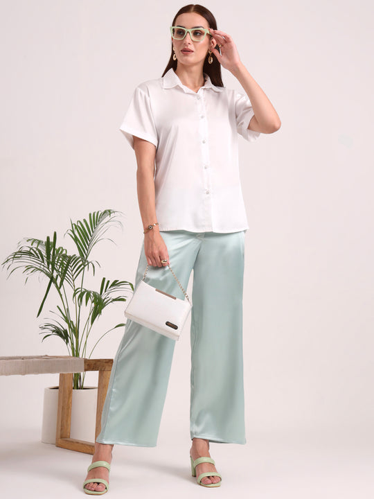 Women's European Satin Loose Fit Trouser