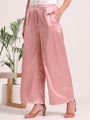 Women's European Satin Flared Pleated Trouser
