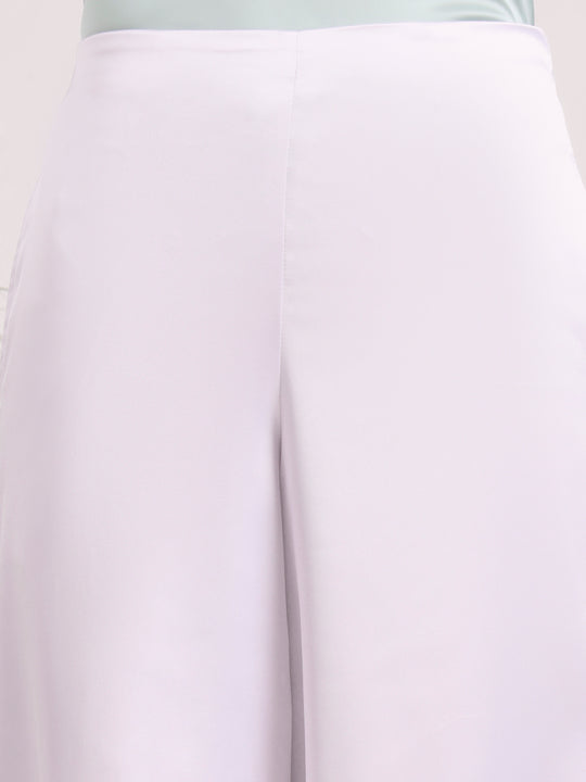Women'S European Satin Regular Fit Flared Trouser