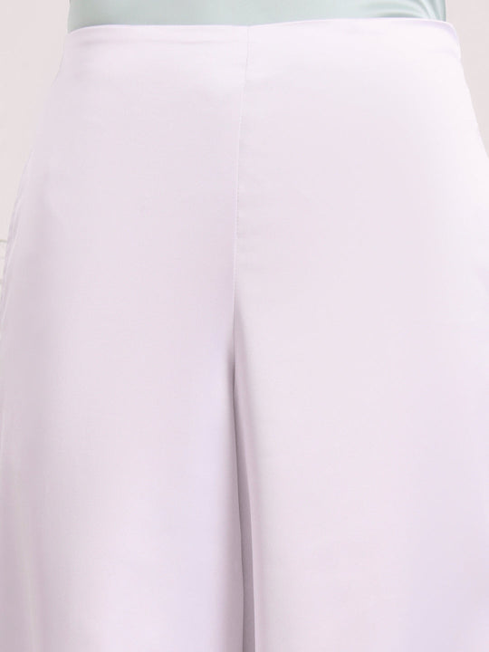 Women'S European Satin Regular Fit Flared Trouser