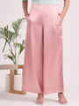 Women'S European Satin Regular Fit Flared Trouser