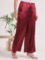 Women's European Satin Flared Pleated Trouser