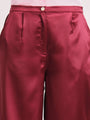 Women's European Satin Flared Pleated Trouser