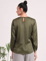Women's European Satin Bishop Sleeves Top