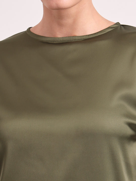 Women's European Satin Bishop Sleeves Top