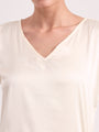 Women's  European Satin-Finish, V-Neck Top