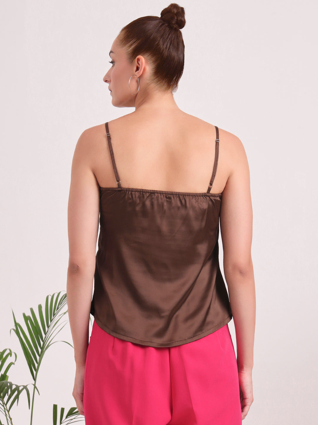 Women's European Satin V-Neck Sleeveless Top