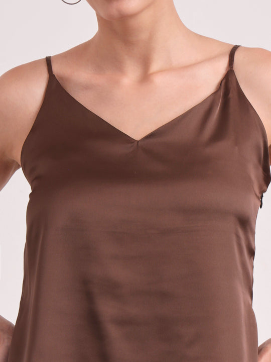 Women's European Satin V-Neck Sleeveless Top