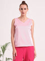 Women's European Satin V Neck Sleeveless Top