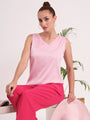 Women's European Satin V Neck Sleeveless Top