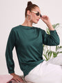 Women's European Satin Bishop Sleeves Top