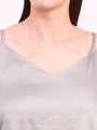 Women's European Satin V-Neck Sleeveless Top